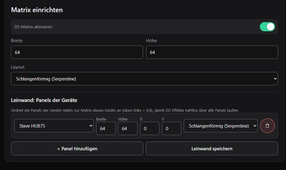 Matrix einrichten